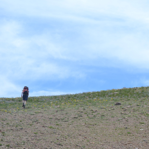 Hiking up the ridge